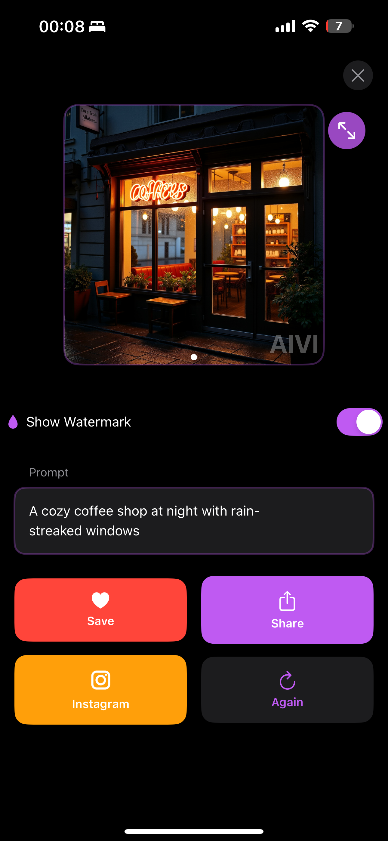 Aivi app screenshot showing art collections feature